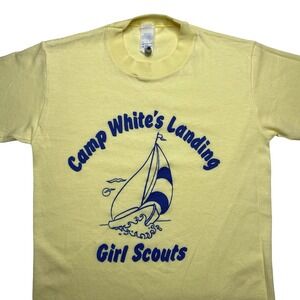 Vintage 80s Camp white's landing x Girl Scouts shirt SMALL